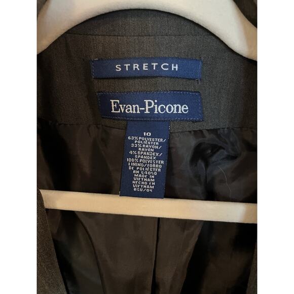 Evan Picone Women’s Charcoal Gray Blazer – Stretch Suit Jacket Size 10 - Picture 4 of 11